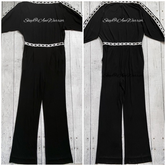 Diane Von Furstenburg NWT *RARE* black studded chain jumpsuit *shop@iamwarrior - Picture 5 of 12